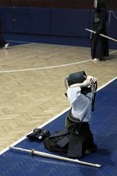 Plakat sport japonia dojo praktykujący