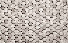 Fotoroleta wall of concrete hexagons as wallpaper or background