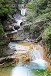 Plakat wodospad woda chiny lato dolina