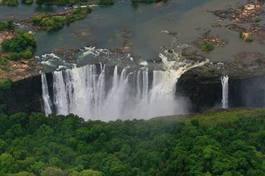 Plakat kaskada zdjęcie lotnicze zambia upadek