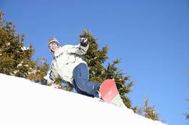 Fotoroleta błękitne niebo snowboarder szwajcaria