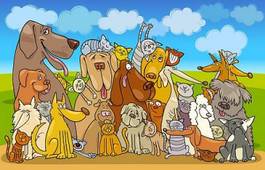 Plakat grupa zwierzątek domowych