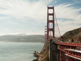 Fotoroleta statek most golden gate port