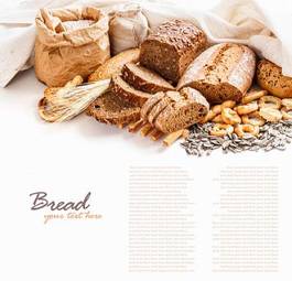 Plakat kompozycja pszenica mąka zboże świeży