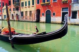 Plakat włoski widok gondola transport