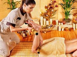 Plakat olej kobieta wellnes natura masaż
