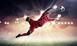 Plakat mężczyzna sport pole piłka nożna niebo