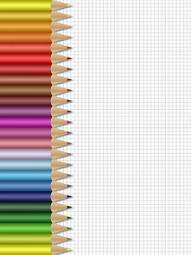 Plakat zestaw kolorowych kredek