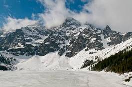 Obraz na płótnie pejzaż jezioro morskie oko tatry śnieg