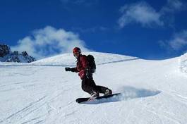 Obraz na płótnie mężczyzna snowboard niebo