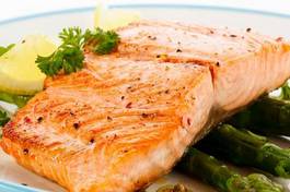 Plakat ryba warzywo jedzenie