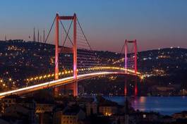 Plakat świt noc turcja most