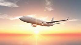 Naklejka airliner słońce odrzutowiec niebo transport
