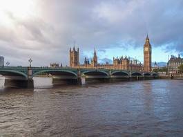 Naklejka pałac anglia bigben most