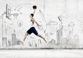Plakat witalność piłka lekkoatletka ciało koszykówka