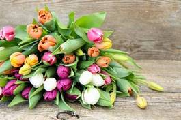 Naklejka natura kwiat bukiet tulipan miłość