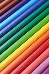 Plakat kolorowe kredki ołówkowe