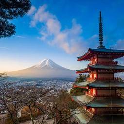 Obraz na płótnie japonia sanktuarium krajobraz fuji