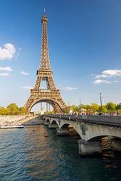 Obraz na płótnie wieża krajobraz most francja drzewa