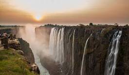 Plakat wodospad pejzaż natura afryka woda