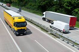 Plakat autostrada droga samochód słońce