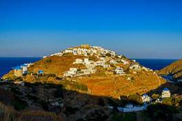 Plakat grecja sifnos morze wioska