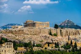 Plakat wzgórze ateny grecja akropol