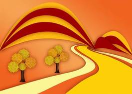 Obraz na płótnie abstrakcja jesień linia żółty tło