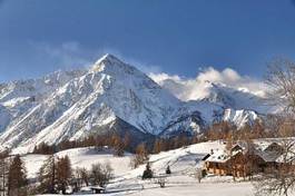 Fotoroleta góra śnieg krajobraz zimowy  