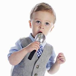 Obraz na płótnie śpiew mikrofon mężczyzna dzieci