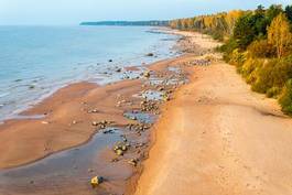 Naklejka morze plaża zmierzch spokojny