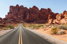Plakat autostrada ameryka północna pustynia droga natura