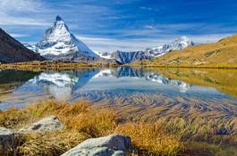 Plakat natura góra szwajcaria alpy