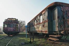 Naklejka stary maszyna transport