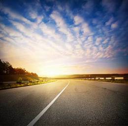 Fotoroleta niebo autostrada lato pejzaż trawa