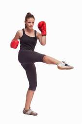 Plakat kick-boxing dziewczynka piękny boks