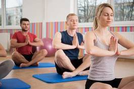 Plakat zdrowie ludzie spokojny joga fitness