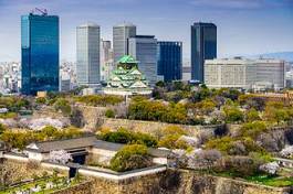 Fototapeta metropolia drapacz zamek japonia