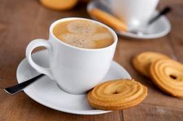 Obraz na płótnie świeży jedzenie cappucino kawa