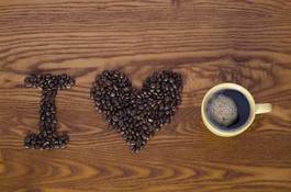 Naklejka kawa miłość kawiarnia