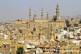 Plakat wieża meczet egipt stary kościół