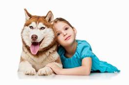 Obraz na płótnie dziewczynka pies dzieci ładny zwierzę