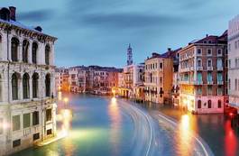 Plakat gondola włoski europa włochy zmierzch
