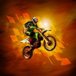 Plakat offroad motocross niebo rower adrenalina