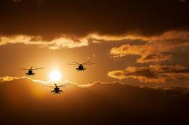 Plakat lotnictwo świt słońce wojskowy niebo