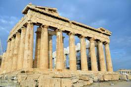 Plakat architektura grecki grecja ateny kolumna