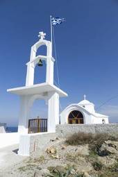 Naklejka wyspa grecja stary kościół klasztor