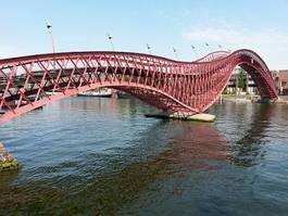 Obraz na płótnie woda most słońce lato amsterdam