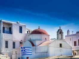 Fotoroleta kościół grecki panoramiczny miasto