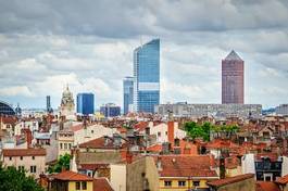 Plakat francja kopuła gospodarki krajobraz miasta lyon